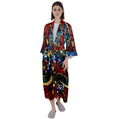 Dragon Maxi Satin Kimono by ExtraAwesomeSauce