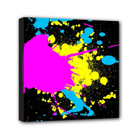 Splatter Splatter Mini Canvas 6  X 6  (stretched) by ExtraAwesomeSauce