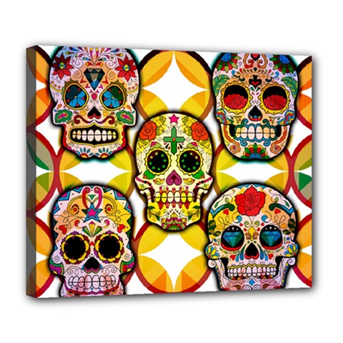 Sugar Skulls Deluxe Canvas 24  X 20  (stretched) by ExtraAwesomeSauce