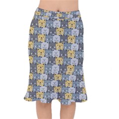 Cute Cat Pattern Short Mermaid Skirt by ExtraGoodSauce