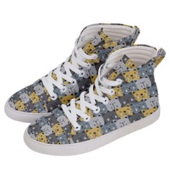 Cute Cat Pattern Men s Hi-top Skate Sneakers by ExtraAwesomeSauce