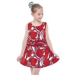 Red Ethnic Flowers Kids  Summer Dress by Eskimos