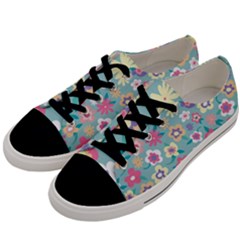 Floral Pattern Men s Low Top Canvas Sneakers by ExtraAwesomeSauce