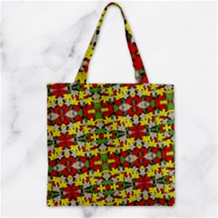 Leaves Pattern Zipper Grocery Tote Bag by ExtraAwesomeSauce