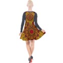 Mandela Flower Orange And Red Plunge Pinafore Velour Dress View2