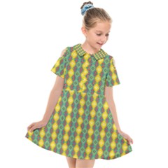 Native American Pattern Kids  Short Sleeve Shirt Dress by ExtraAwesomeSauce