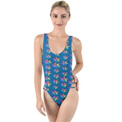 Rainbowcolor High Leg Strappy Swimsuit by Sparkle