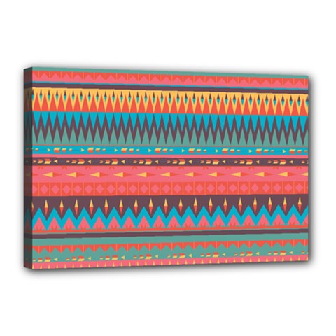 Native American Pattern Canvas 18  X 12  (stretched) by ExtraAwesomeSauce