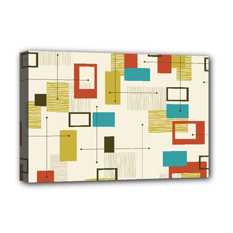 Retro Pattern Vintage Deluxe Canvas 18  X 12  (stretched) by ExtraAwesomeSauce