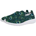 Watercolor Peacock Feather Pattern Men s Slip On Sneakers View2