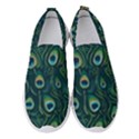 Watercolor Peacock Feather Pattern Women s Slip On Sneakers View1