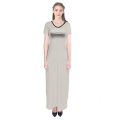 Abalone Grey Short Sleeve Maxi Dress by FashionBoulevard