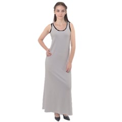 Abalone Grey Sleeveless Velour Maxi Dress by FashionBoulevard