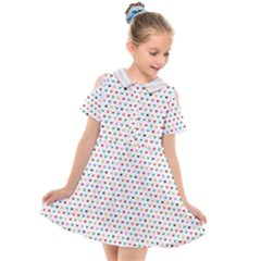 Hearts Pattern Kids  Short Sleeve Shirt Dress by designsbymallika