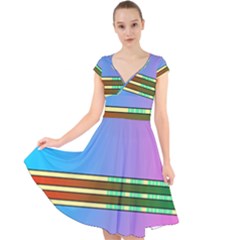 Vaporwave Hack The Planet 4 Cap Sleeve Front Wrap Midi Dress by WetdryvacsLair