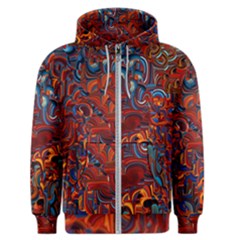 Phoenix In The Rain Abstract Pattern Men s Zipper Hoodie by CrypticFragmentsDesign