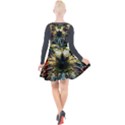 Multicolor Floral Art Copper Patina  Plunge Pinafore Velour Dress View2