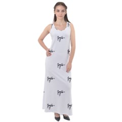 Tribal Style Symbol Drawing Print Pattern Sleeveless Velour Maxi Dress by dflcprintsclothing