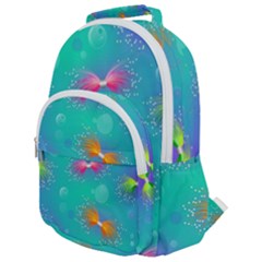 Non Seamless Pattern Blues Bright Rounded Multi Pocket Backpack by Dutashop