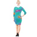 Non Seamless Pattern Blues Bright Quarter Sleeve Hood Bodycon Dress View2