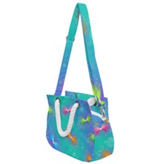 Non Seamless Pattern Blues Bright Rope Handles Shoulder Strap Bag by Dutashop