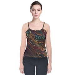 Abstract Art Velvet Spaghetti Strap Top by Dutashop