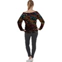 Abstract Art Off Shoulder Long Sleeve Velour Top View2