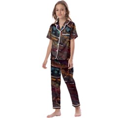 Abstract Art Kids  Satin Short Sleeve Pajamas Set by Dutashop