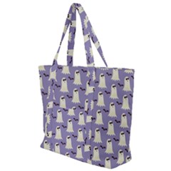 Halloween Ghost Bat Zip Up Canvas Bag by Dutashop