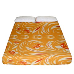 Orange Pattern Fitted Sheet (king Size) by Eskimos