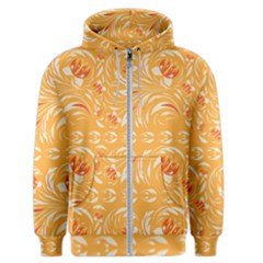 Orange Pattern Men s Zipper Hoodie by Eskimos