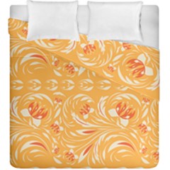 Orange Pattern Duvet Cover Double Side (king Size) by Eskimos