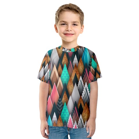 Abstract Triangle Tree Kids  Sport Mesh Tee by Dutashop