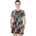 Abstract Triangle Tree Women s Tee and Shorts Set View1