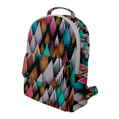 Abstract Triangle Tree Flap Pocket Backpack (large) by Dutashop