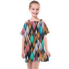 Abstract Triangle Tree Kids  One Piece Chiffon Dress by Dutashop