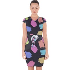 Many Colors Pattern Seamless Capsleeve Drawstring Dress  by Dutashop