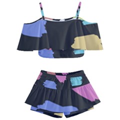 Many Colors Pattern Seamless Kids  Off Shoulder Skirt Bikini by Dutashop