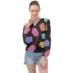 Many Colors Pattern Seamless Banded Bottom Chiffon Top by Dutashop