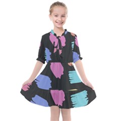 Many Colors Pattern Seamless Kids  All Frills Chiffon Dress by Dutashop