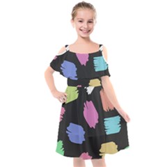 Many Colors Pattern Seamless Kids  Cut Out Shoulders Chiffon Dress by Dutashop