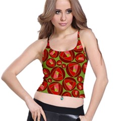 Abstract Rose Garden Red Spaghetti Strap Bra Top by Dutashop