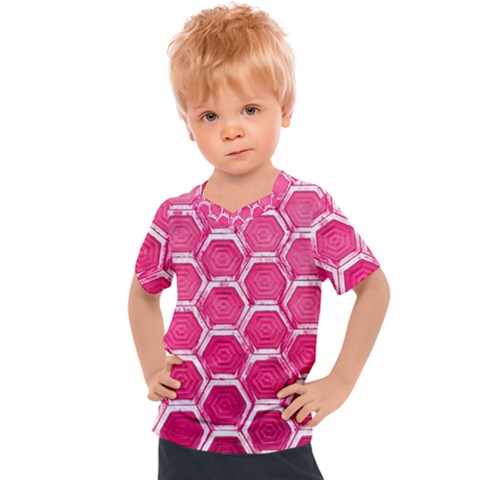 Hexagon Windows Kids  Sports Tee by essentialimage365