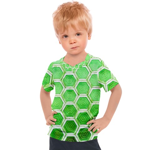 Hexagon Windows Kids  Sports Tee by essentialimage365