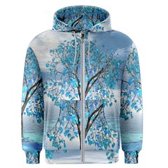 Crystal Blue Tree Men s Zipper Hoodie by icarusismartdesigns