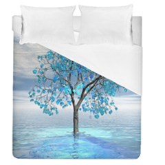 Crystal Blue Tree Duvet Cover (queen Size) by icarusismartdesigns