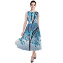 Crystal Blue Tree Round Neck Boho Dress View1