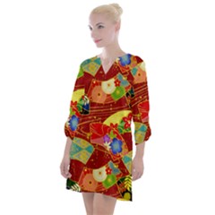 Floral Abstract Open Neck Shift Dress by icarusismartdesigns