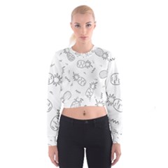 Pineapples Doodles Cropped Sweatshirt by goljakoff