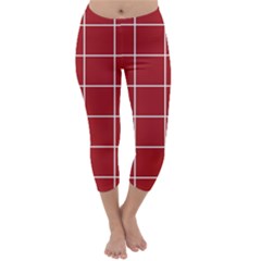 Red Buffalo Plaid Capri Winter Leggings  by goljakoff